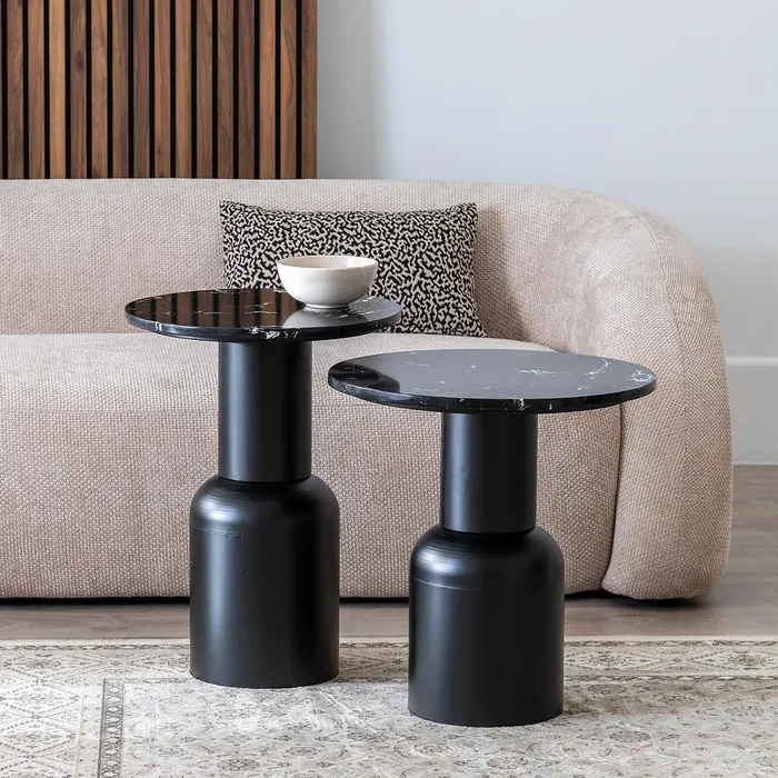 Măsuță decorativă marmură negru, mobilier lux [2]