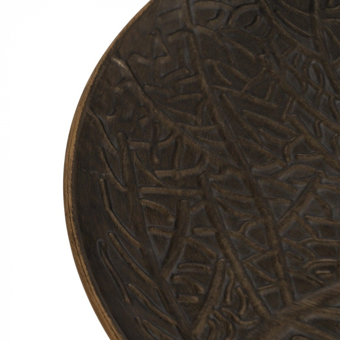 Măsuță rotundă metal auriu vintage cu blat embosat [3]