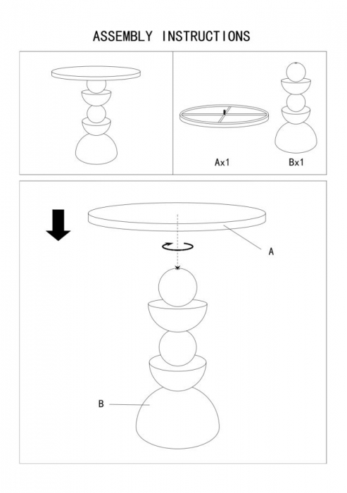 Măsuță Dune sculpturală cu finisaj bej nisipiu și blat rotund din oglindă [8]