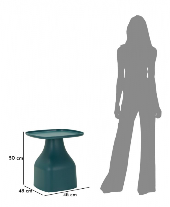 Măsuță Gea albastru-verzuie cu design organic și finisaj mat din plastic durabil [7]