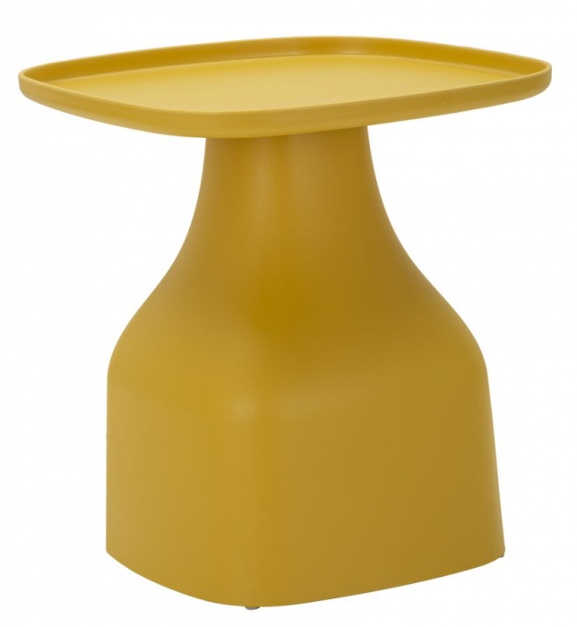 Măsuță Gea galbenă din plastic durabil cu design organic și finisaj mat [1]