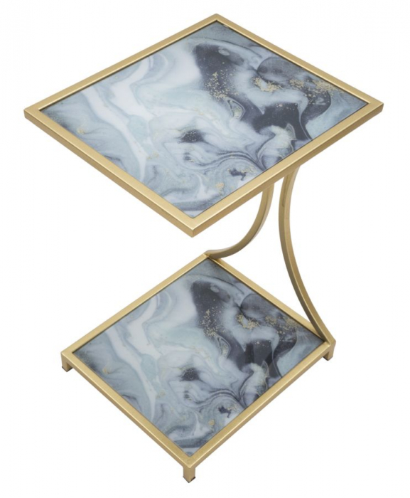 Masuta laterala compacta cu blat marmorat CreativDeco [4]