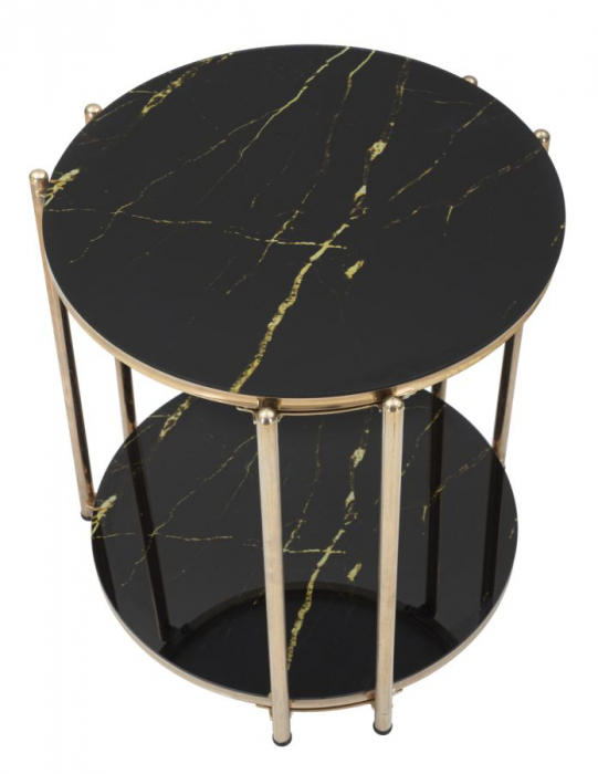 Masuta Ikis, Metal Auriu, Sticla Neagra - creativdeco.ro [2]