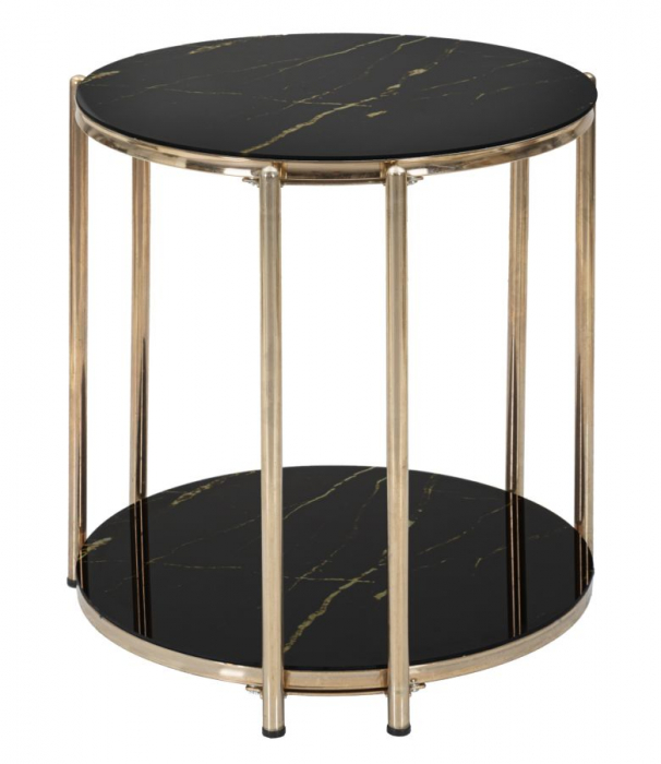 Masuta Ikis, Metal Auriu, Sticla Neagra - creativdeco.ro [1]