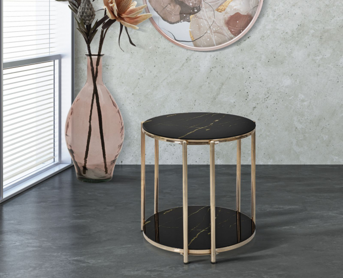 Masuta Ikis, Metal Auriu, Sticla Neagra - creativdeco.ro [4]