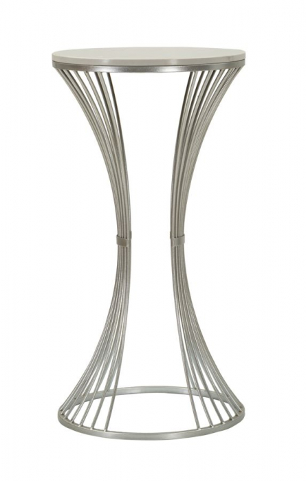 Masuta inalta rotunda argintie | Accent modern CreativDeco [5]