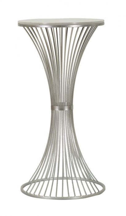 Masuta inalta rotunda argintie | Accent modern CreativDeco [3]