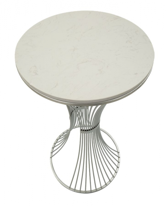 Masuta inalta rotunda argintie | Accent modern CreativDeco [4]