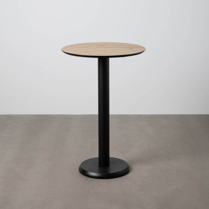 Măsuță înaltă rotundă din MDF finisaj lemn natur și metal [1]