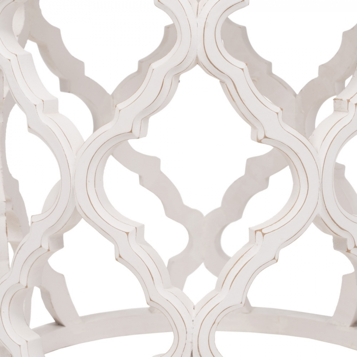Masuta Decorativa MDF Alb CreativDeco - Design Geometric pentru Living sau Dormitor [4]