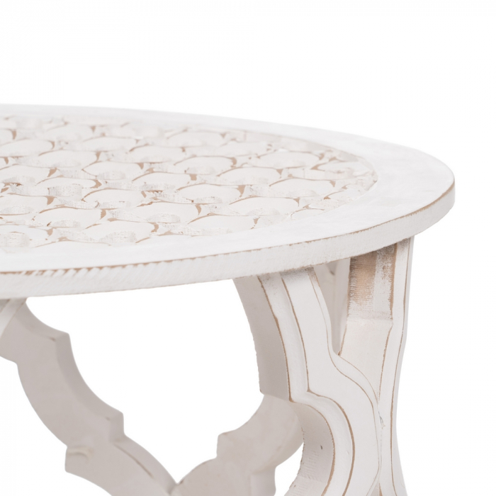 Masuta Decorativa MDF Alb CreativDeco - Design Geometric pentru Living sau Dormitor [3]