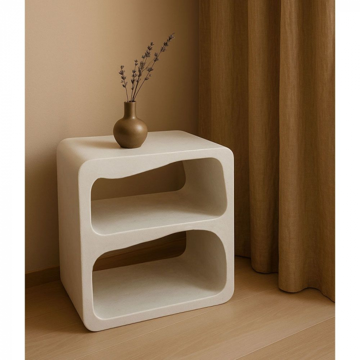 Măsuță albă sculpturală cu spații deschise TINOS [2]