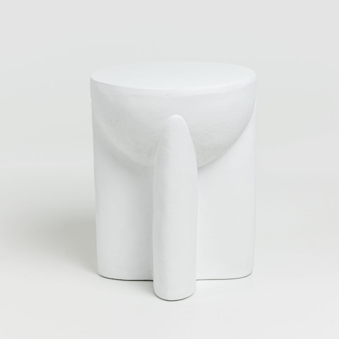 Măsuță laterală albă din MgO cu design sculptural [2]