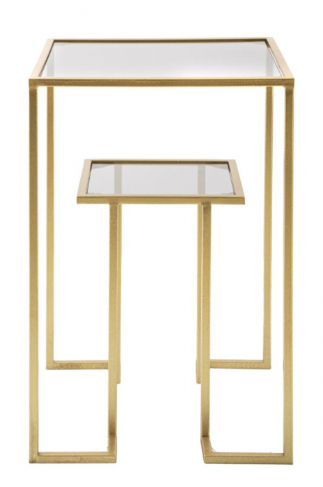 Masuta laterala sticla aurie eleganta | Decor modern CreativDeco [3]