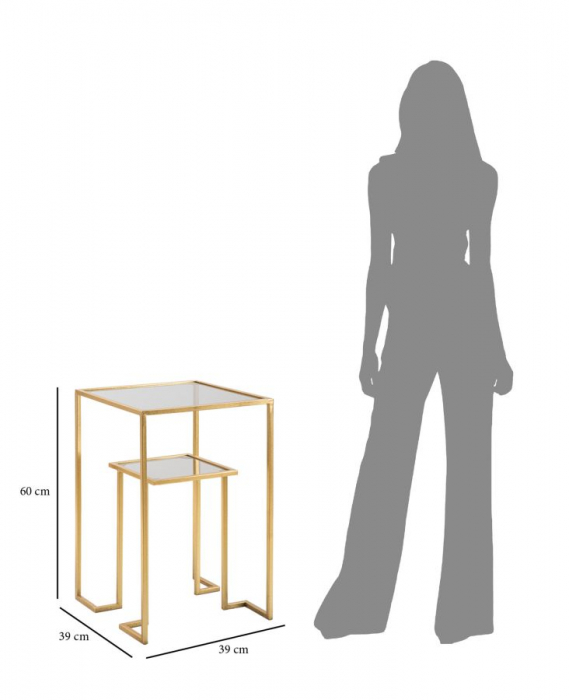 Masuta laterala sticla aurie eleganta | Decor modern CreativDeco [7]