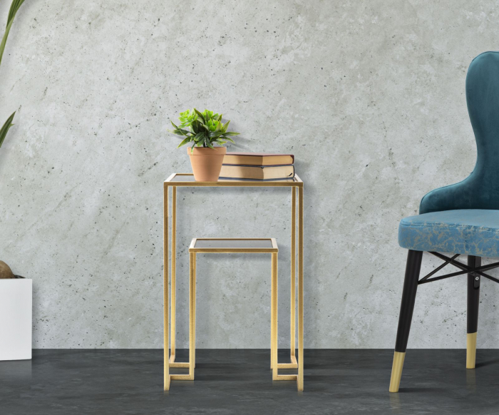 Masuta laterala sticla aurie eleganta | Decor modern CreativDeco [2]