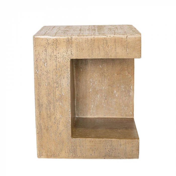 Măsuță laterală bej cu decupaj modern Pyramis [2]