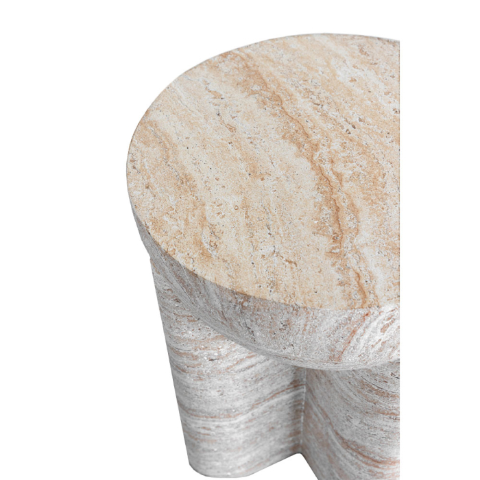 Măsuță laterală bej din MgO cu design sculptural [4]