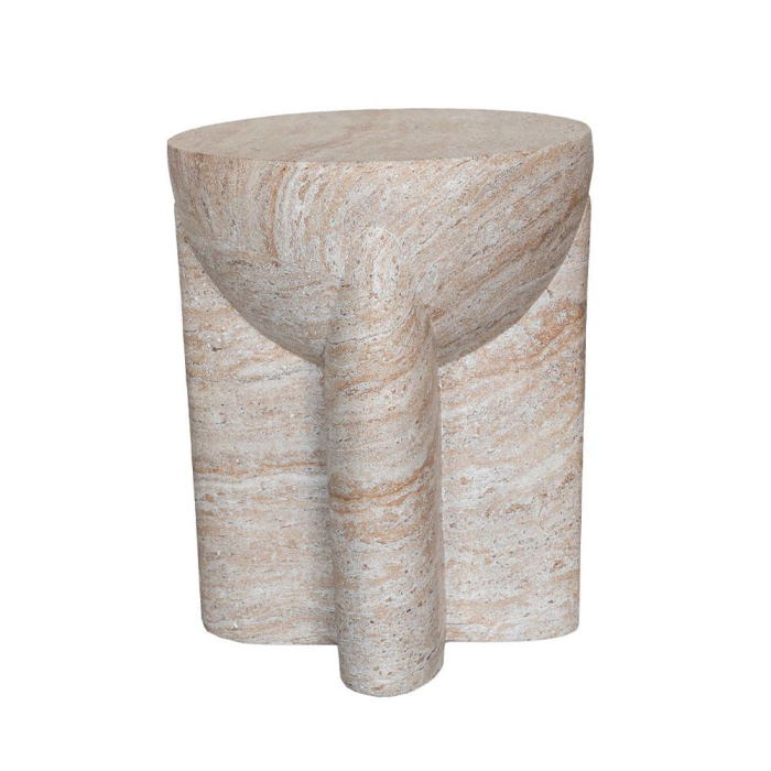 Măsuță laterală bej din MgO cu design sculptural [3]
