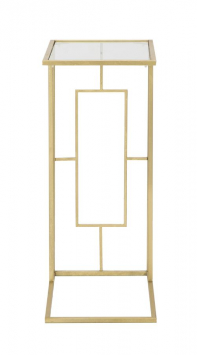 Masuta sticla Glamour cu cadru metalic auriu CreativDeco [4]