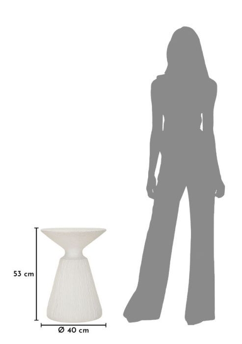 Masuta laterala conica sculpturala crem 40x53 cm [8]