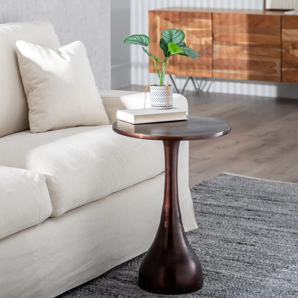 Masuta Laterala Cozy, Aluminiu Maro - CreativDeco.ro [2]