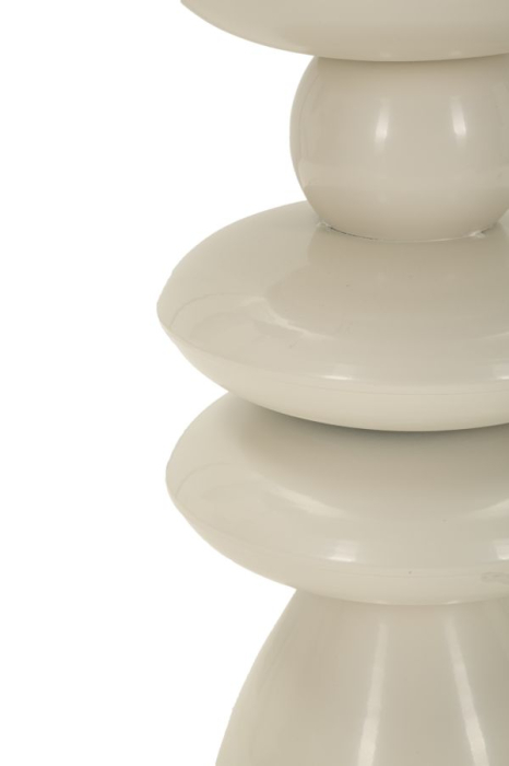 Măsuță laterală cu bază sculptată din pietre suprapuse și blat rotund din lemn [4]
