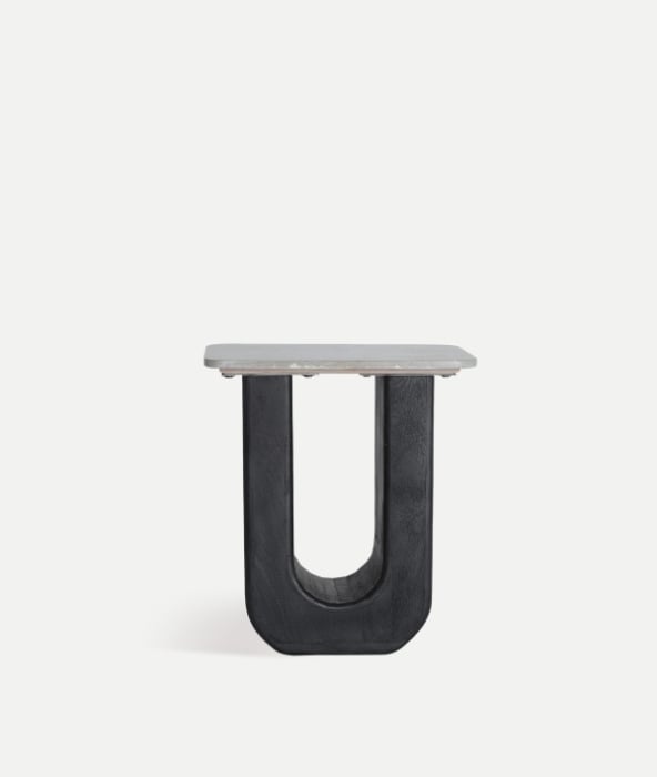 Măsuță laterală lemn mango marmură KHEJ – titlu imagine principală [1]