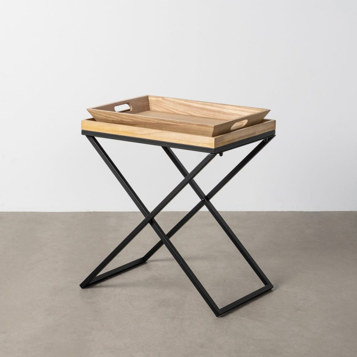 Măsuță laterală cu blat tip tavă din MDF și structură pliabilă [2]