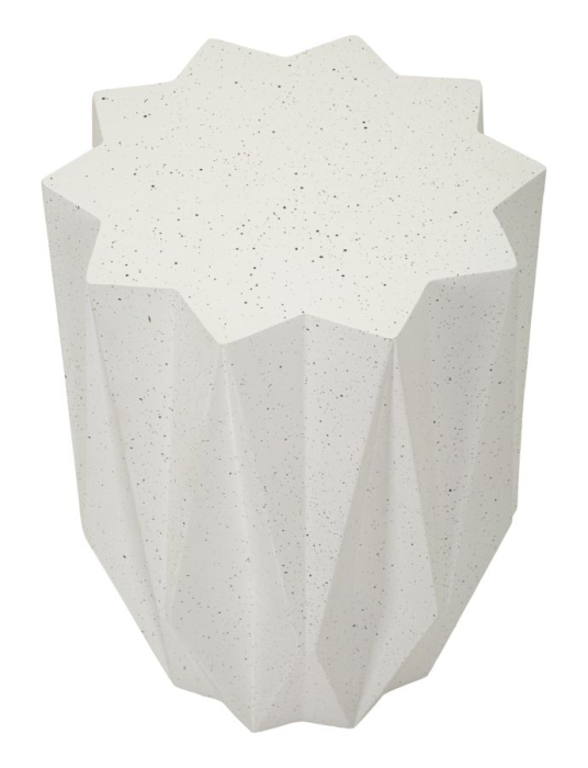 Masuta laterala geometrica fatetata crem 38.5x53 cm [2]