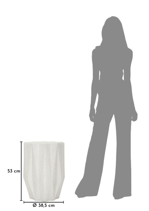 Masuta laterala geometrica fatetata crem 38.5x53 cm [7]