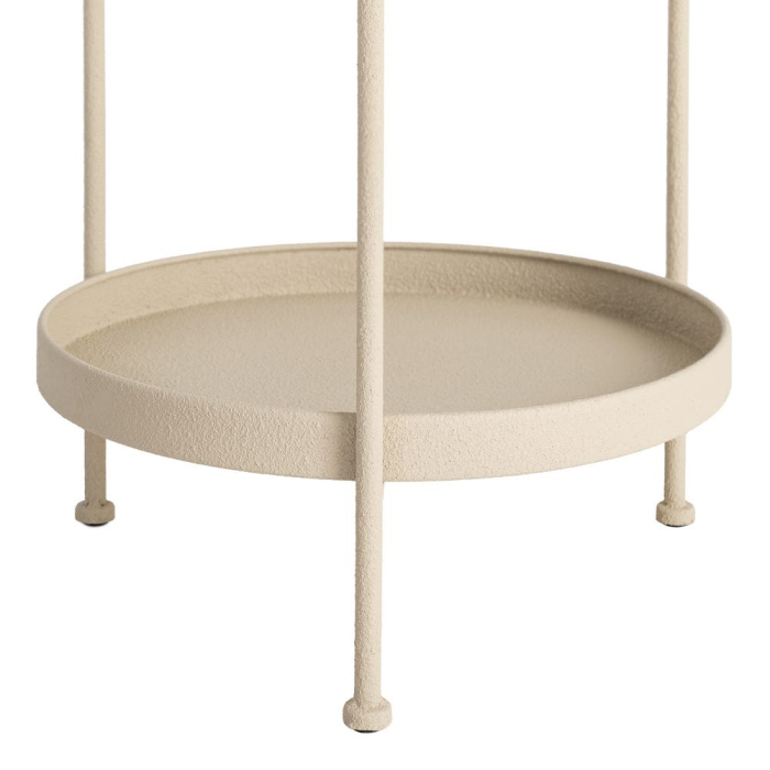 Masuta laterala din metal bej cu doua tavi design industrial [6]