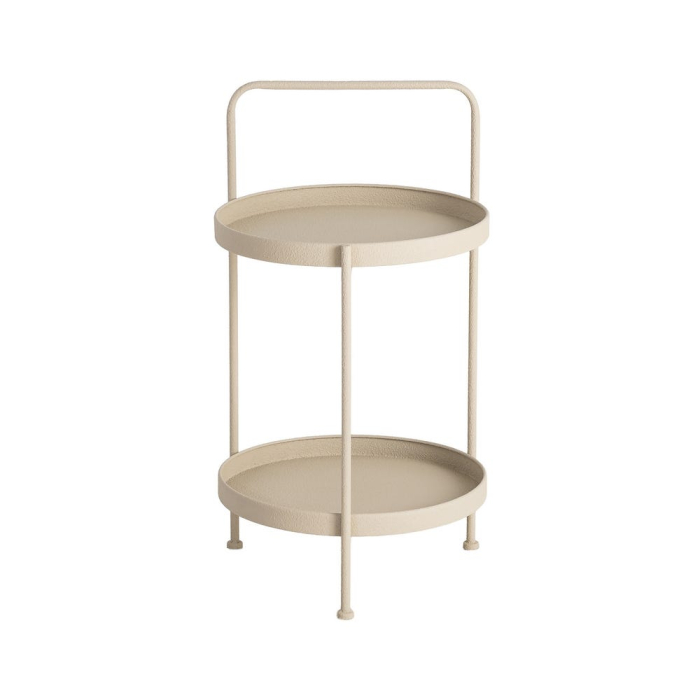 Masuta laterala din metal bej cu doua tavi design industrial [3]