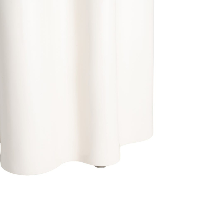 Masuta laterala cilindrica din MDF lacuit crem cu design sculptural [7]