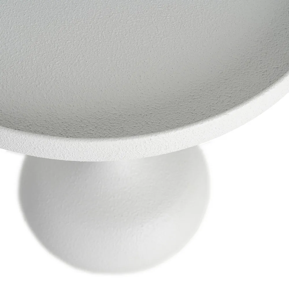 Masuta laterala moderna din metal alb cu blat circular [7]