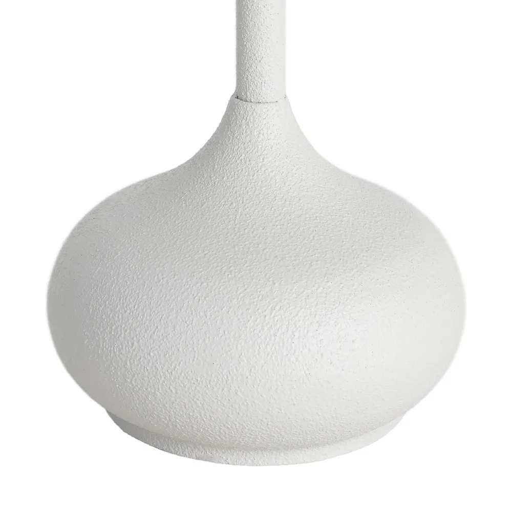 Masuta laterala moderna din metal alb cu blat circular [5]