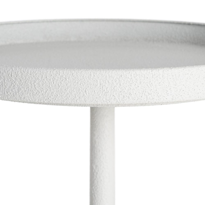 Masuta laterala sculpturala din metal alb cu blat circular [5]