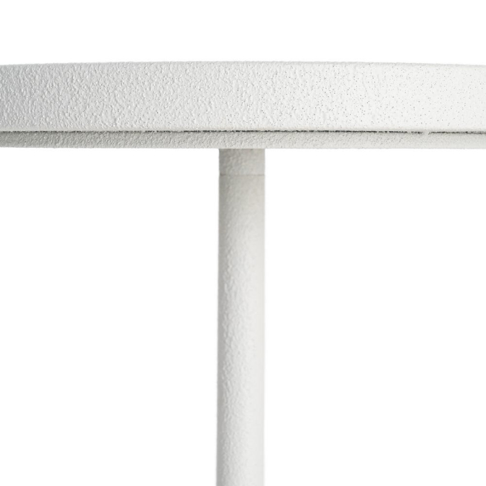 Masuta laterala sculpturala din metal alb cu blat circular [6]