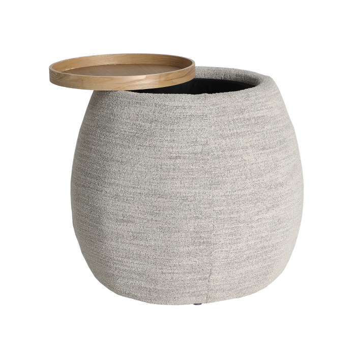 Măsuță laterală cu spațiu de depozitare tapițată bej pentru HoReCa [2]