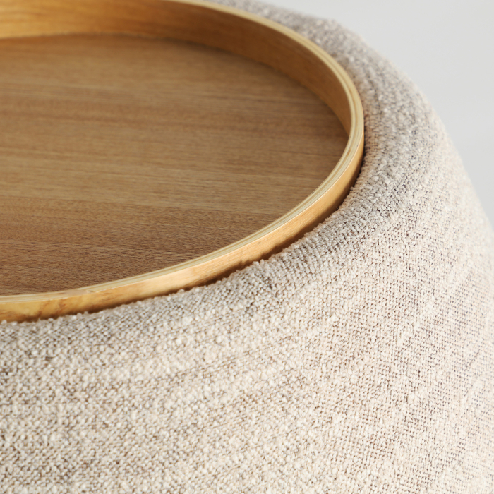 Măsuță laterală cu spațiu de depozitare tapițată bej pentru HoReCa [5]