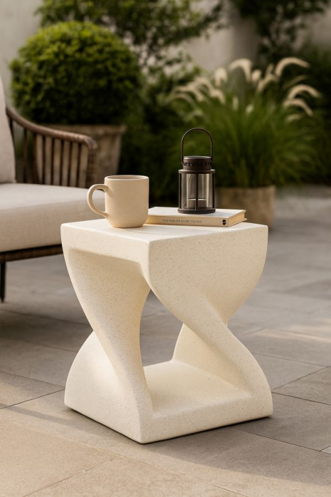 Masuta laterala cubica rasucita tip Z crem 34x34x45 cm [7]