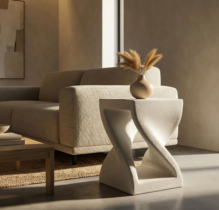 Masuta laterala cubica rasucita tip Z crem 34x34x45 cm [8]