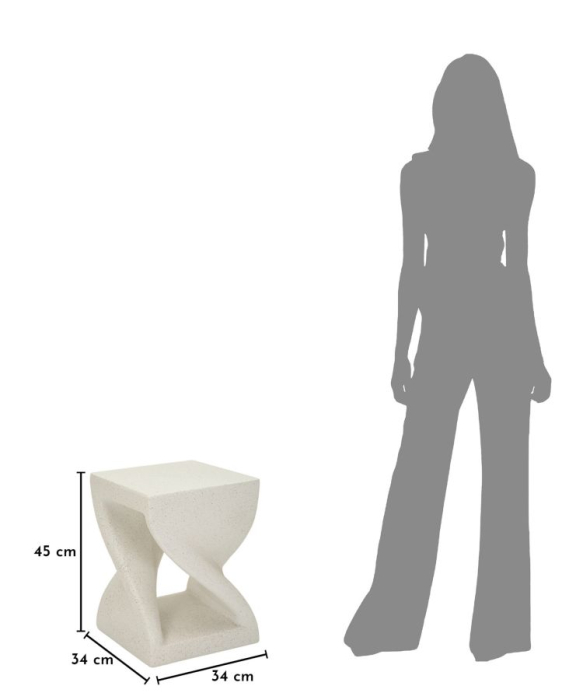 Masuta laterala cubica rasucita tip Z crem 34x34x45 cm [9]