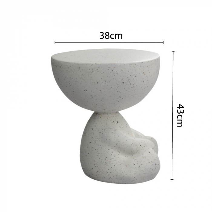 Măsuță laterală albă rotundă model Bear [5]