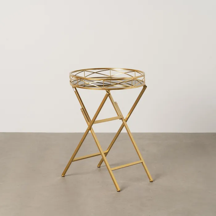 Măsuță metal auriu, decor sofisticat [1]