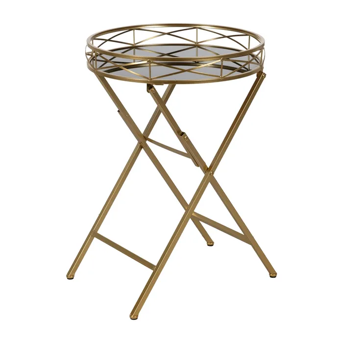 Măsuță metal auriu, decor sofisticat [2]