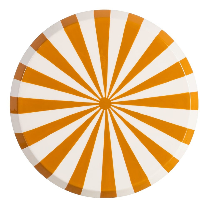 Măsuță laterală metal alb muștar blat radial [8]