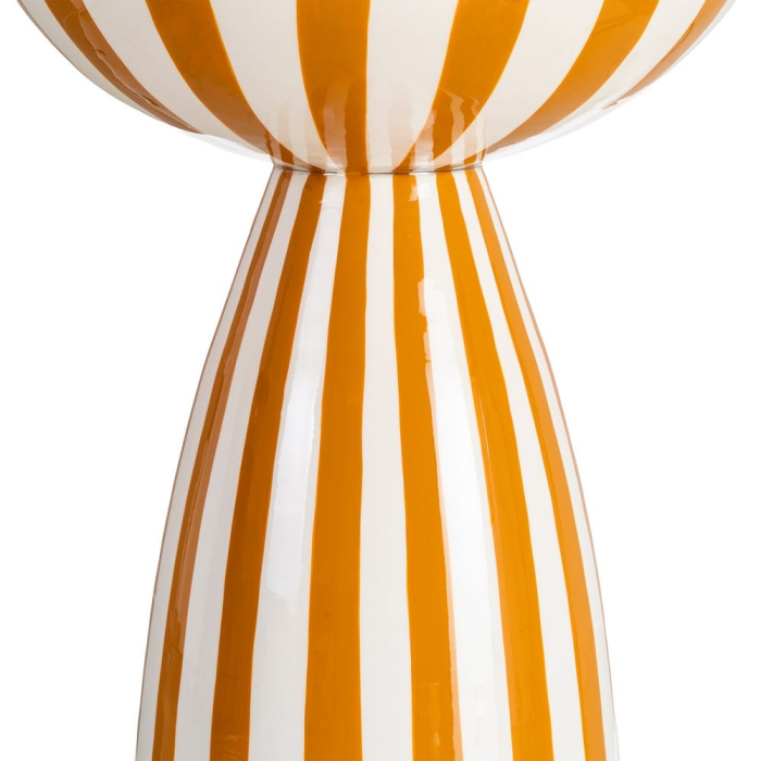 Măsuță laterală metal alb muștar blat radial [5]