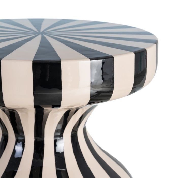 Măsuță laterală metal alb negru blat radial [7]