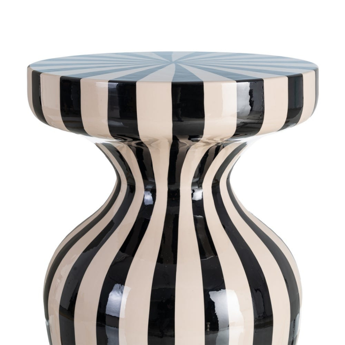 Măsuță laterală metal alb negru blat radial [4]